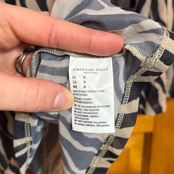 American Eagle AEO Black Tan Zebra Beach Cover Up Women’s US Medium - Picture 5 of 8
